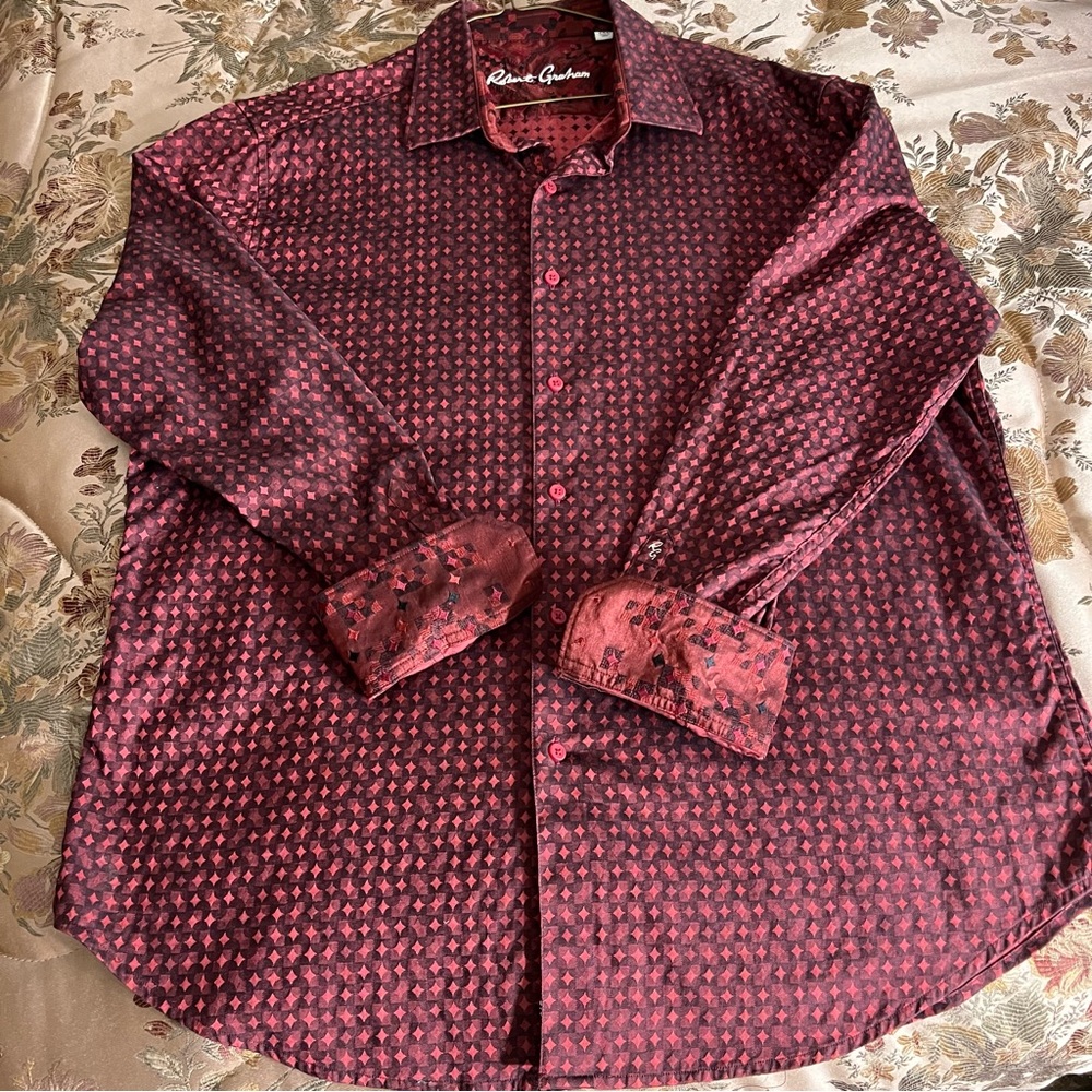 Robert Graham shirt 2XL red long sleeve